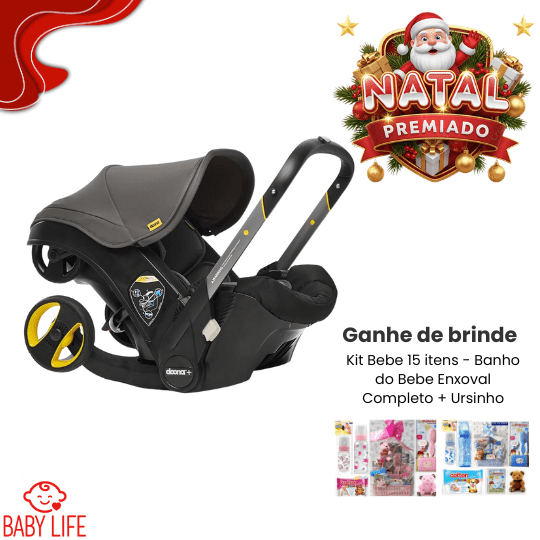 BabyLife Donna 2 em 1 Cadeirinha e Carrinho + Brinde Kit Bebê 15 Itens (Enxoval + Banho) - BABYLIFEMinha lojaBABYLIFEPretoBabyLife Donna 2 em 1 Cadeirinha e Carrinho + Brinde Kit Bebê 15 Itens (Enxoval + Banho)