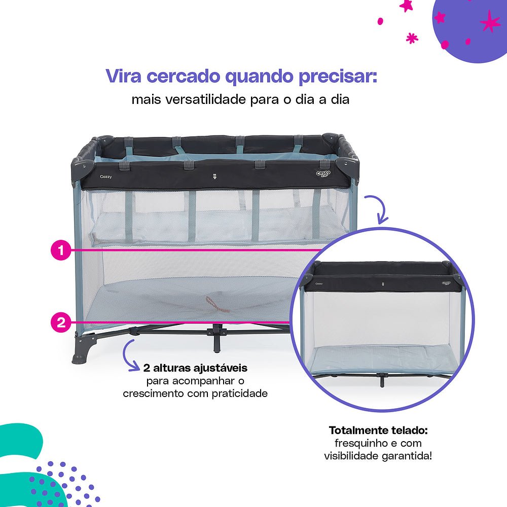 Berço Portátil Cozzy - BABYLIFEBerço PortátilMinha lojaBABYLIFEIMP02564Azul PastelBerço Portátil Cozzy