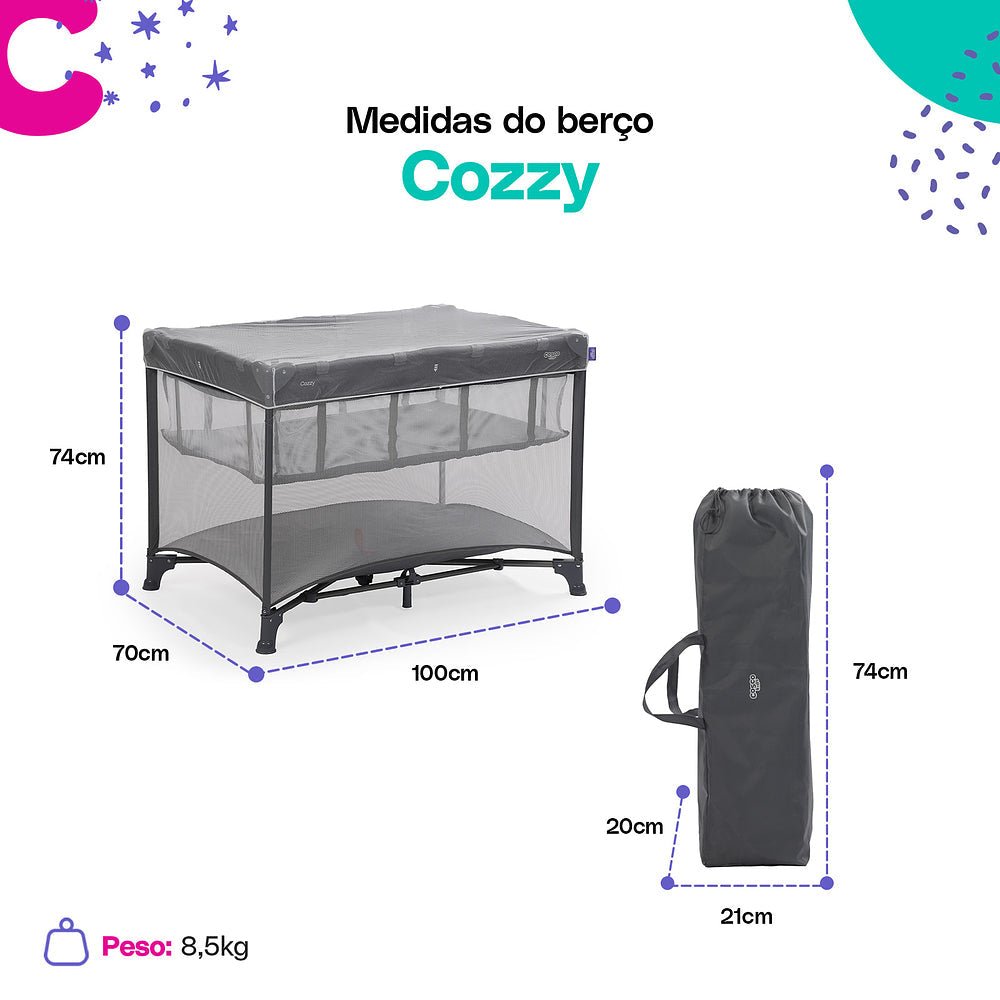 Berço Portátil Cozzy - BABYLIFEBerço PortátilMinha lojaBABYLIFEIMP02565Rosa PastelBerço Portátil Cozzy
