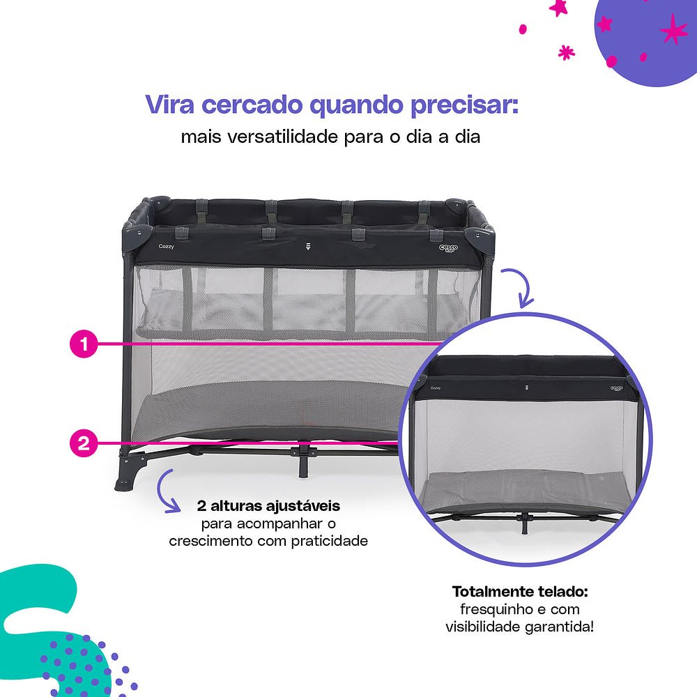 Berço Portátil Cozzy - BABYLIFEBerço PortátilMinha lojaBABYLIFEIMP02565Rosa PastelBerço Portátil Cozzy