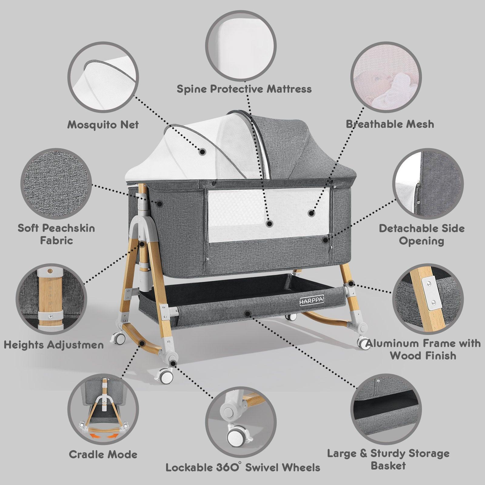 Berço Portátil HARPPA Cuddly + Kit Bebê 15 Itens – Enxoval Completo + Banho - BABYLIFEBaby Bassinet Bedside SleeperMinha lojaBABYLIFEHABC0003GY784365882715CinzaBerço Portátil HARPPA Cuddly + Kit Bebê 15 Itens – Enxoval Completo + Banho