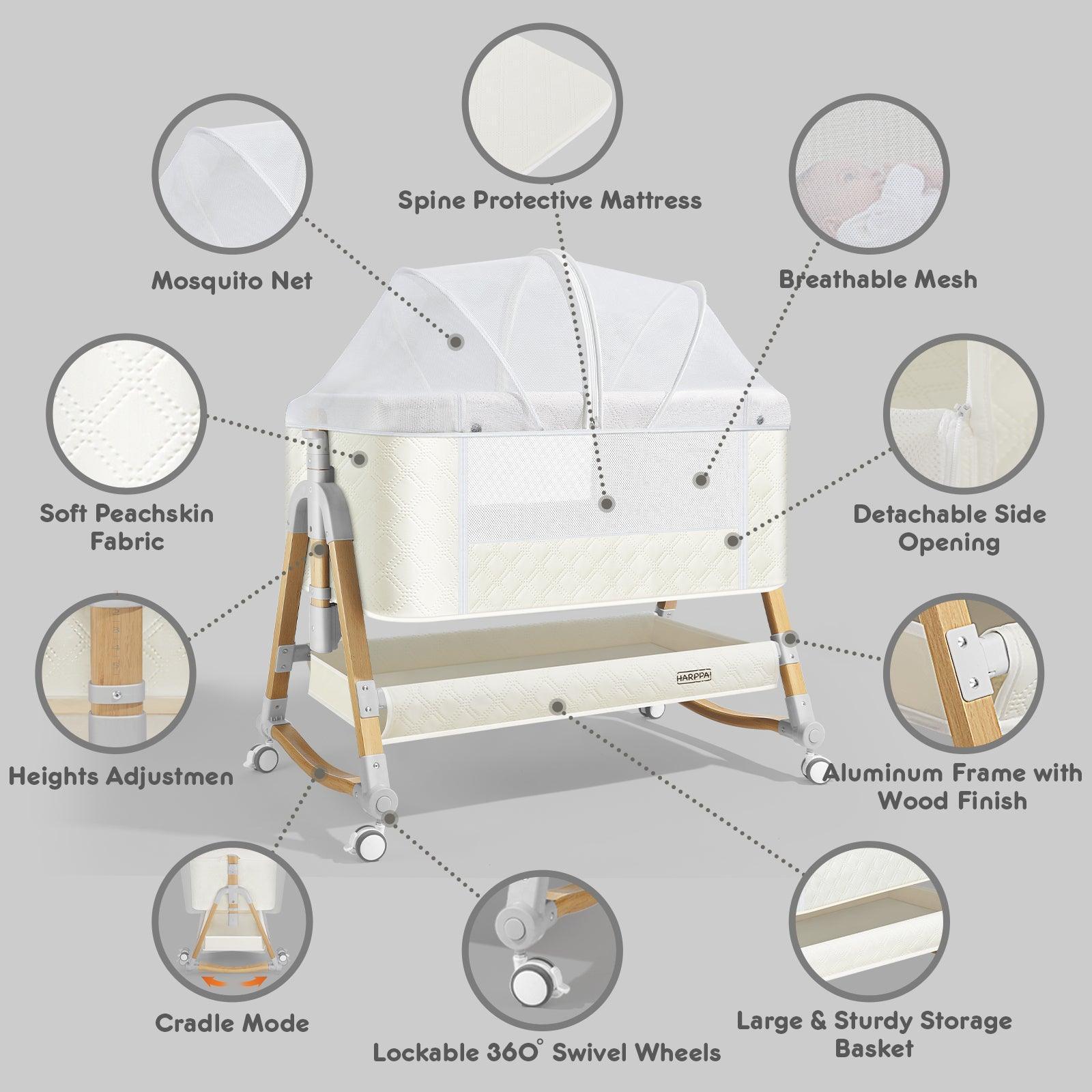 Berço Portátil HARPPA Cuddly + Kit Bebê 15 Itens – Enxoval Completo + Banho - BABYLIFEBaby Bassinet Bedside SleeperMinha lojaBABYLIFEHABC0003WH709688499228BrancoBerço Portátil HARPPA Cuddly + Kit Bebê 15 Itens – Enxoval Completo + Banho