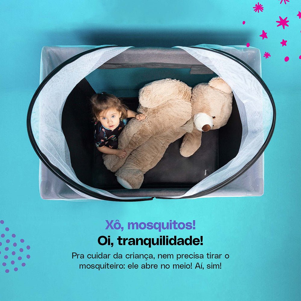 Berço Portátil Nanny - BABYLIFEBerço PortátilMinha lojaBABYLIFEIMP02284Azul RajadoBerço Portátil Nanny