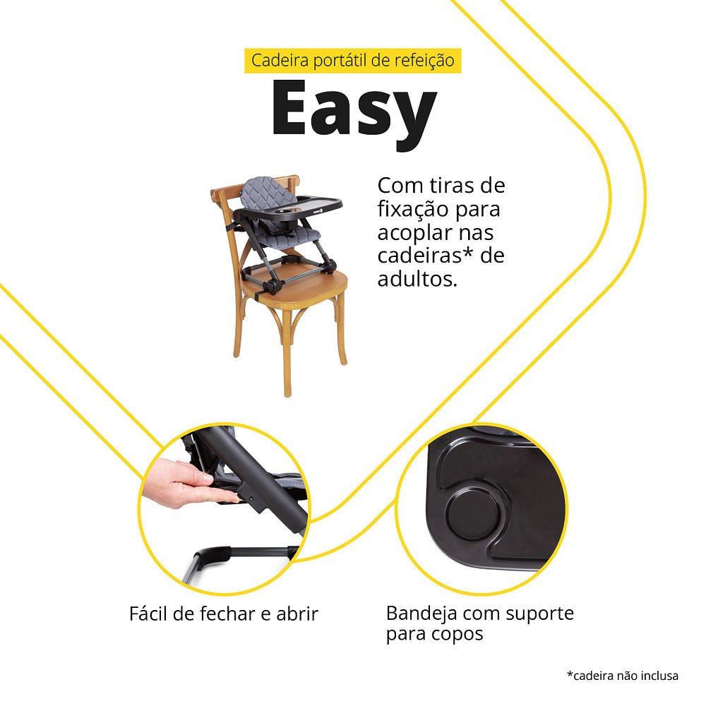 Cadeira de Alimentação Portátil Easy - BABYLIFECadeira de RefeiçãoMinha lojaBABYLIFEIMP02420BlackCadeira de Alimentação Portátil Easy