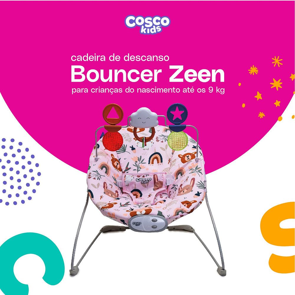 Cadeira de Descanso Bouncer Zeen - BABYLIFEBouncerMinha lojaBABYLIFEIMP02453Rosa FlorestaCadeira de Descanso Bouncer Zeen