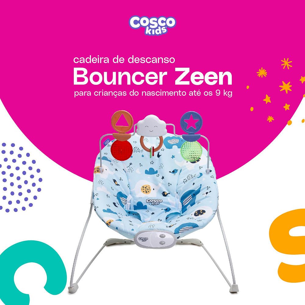 Cadeira de Descanso Bouncer Zeen - BABYLIFEBouncerMinha lojaBABYLIFEIMP02454Azul ElefanteCadeira de Descanso Bouncer Zeen