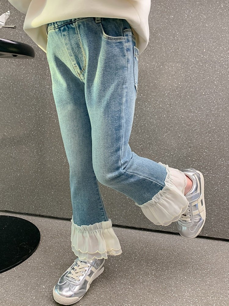 Calça Infantil Feminina Jeans Barrinha Tule - BABYLIFEBabyLifeBABYLIFE1 - 2 AnosCalça Infantil Feminina Jeans Barrinha Tule