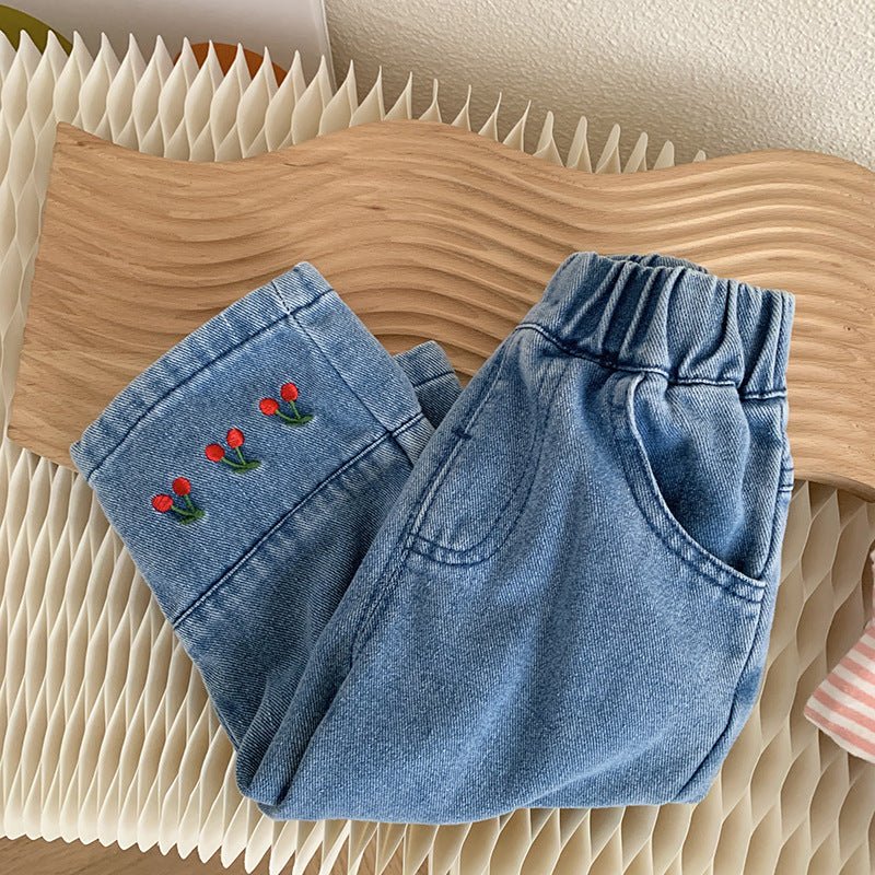 Calça Infantil Feminina Jeans Frutinhas - BABYLIFEBabyLifeBABYLIFE0 - 6 MesesCalça Infantil Feminina Jeans Frutinhas