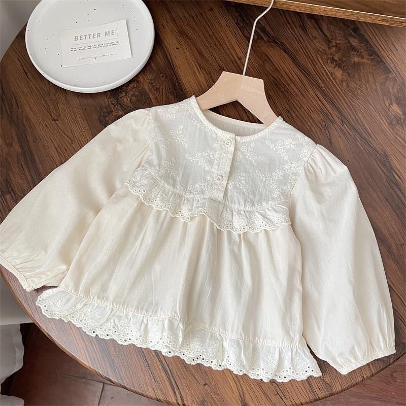 Camisa Infantil Feminina Branco Renda - BABYLIFEBabyLifeBABYLIFE6 - 12 MesesCamisa Infantil Feminina Branco Renda