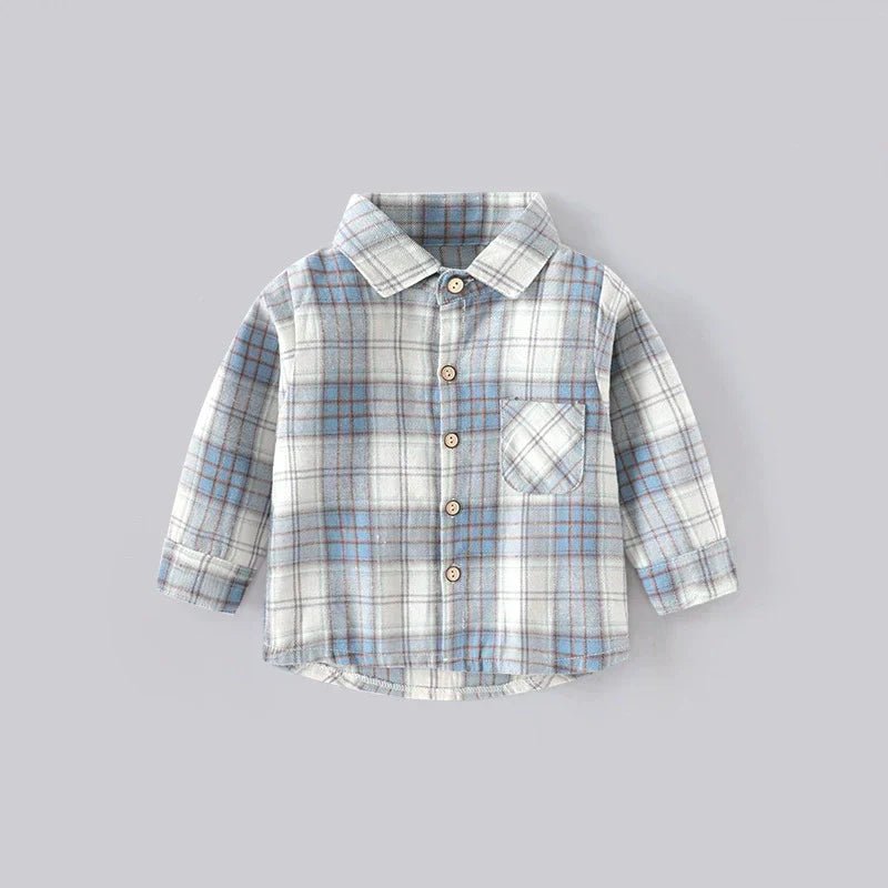 Camisa Infantil Masculina Xadrez - BABYLIFEBabyLifeBABYLIFEBranco e AzulCamisa Infantil Masculina Xadrez6 - 12 Meses