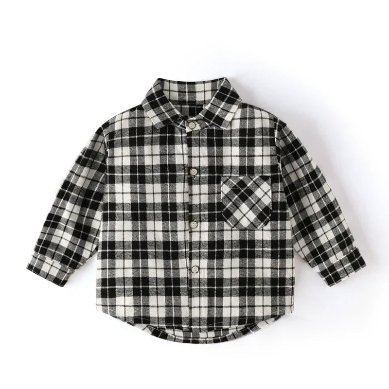 Camisa Infantil Masculina Xadrez - BABYLIFEBabyLifeBABYLIFEPreto e BrancoCamisa Infantil Masculina Xadrez6 - 12 Meses