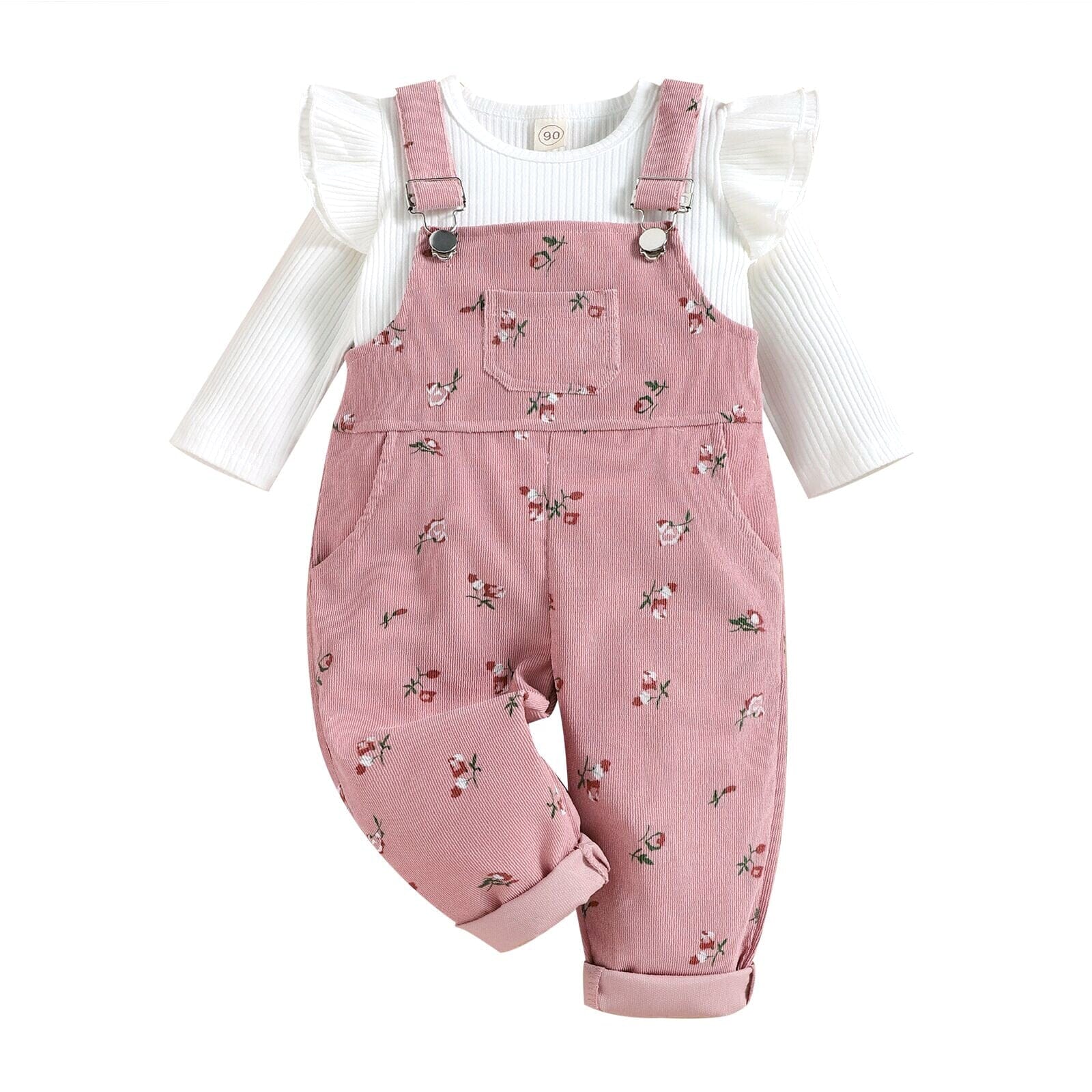 Jardineira Infantil Feminina Rosa e Flores - BABYLIFE0BabyLifeBABYLIFE200000463:2006618969 - 12 MesesJardineira Infantil Feminina Rosa e Flores
