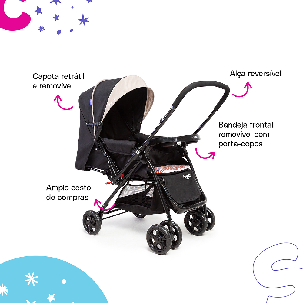 Travel System Reverse Duo + Kit Premium: Mosquiteiro & Organizador