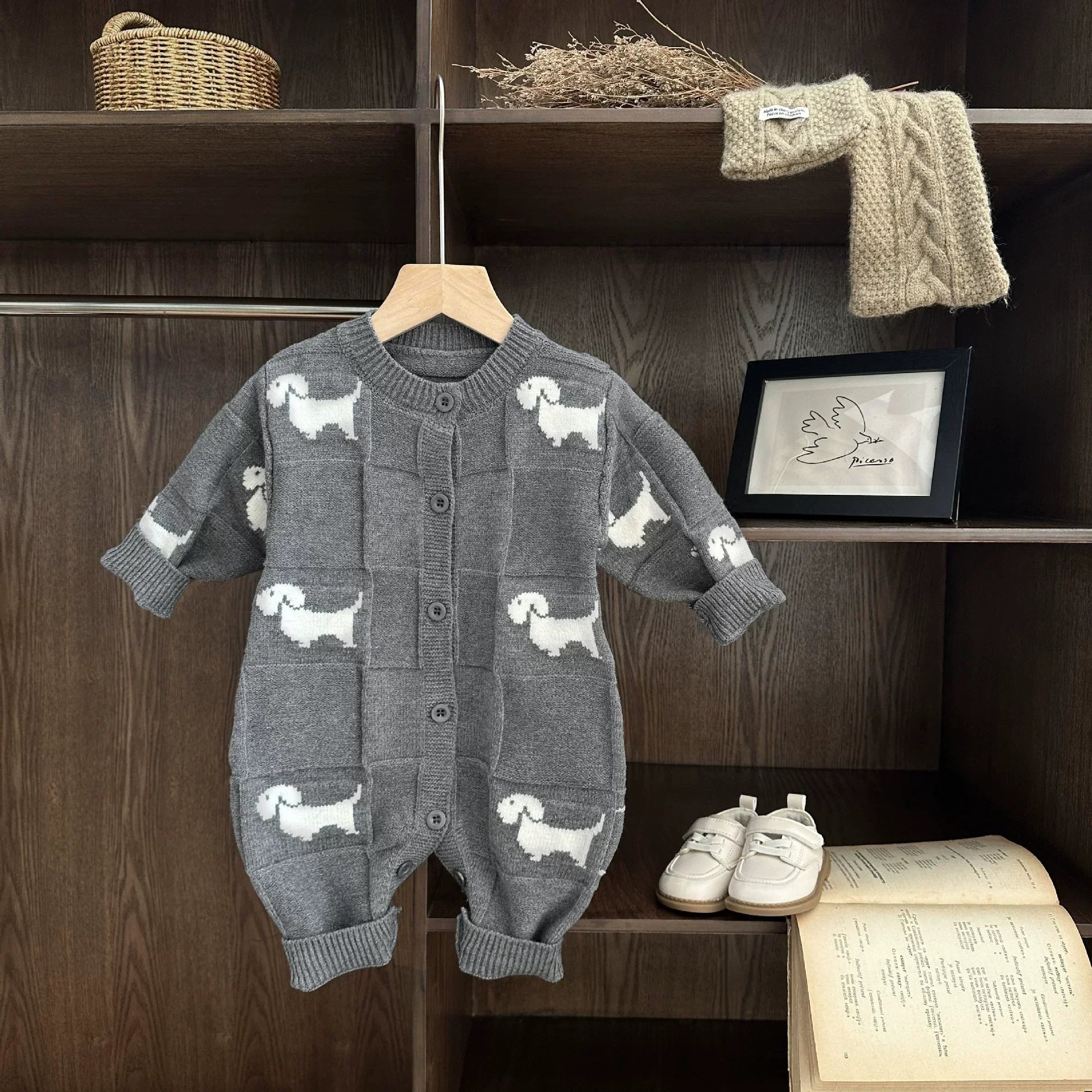 Macacão Infantil de Tricô Cachorrinhos - BABYLIFEBabyLifeBABYLIFECinzaMacacão Infantil de Tricô Cachorrinhos0 - 3 Meses
