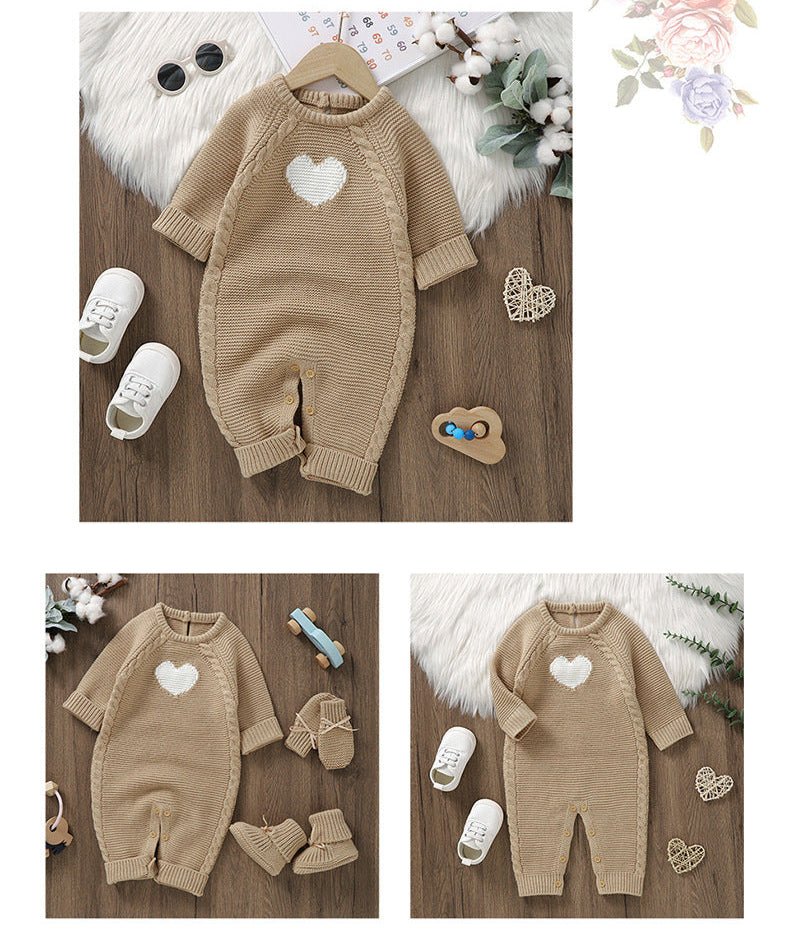 Macacão Infantil de Tricô Coração - BABYLIFEBabyLifeBABYLIFEBegeMacacão Infantil de Tricô Coração1 - 3 Meses