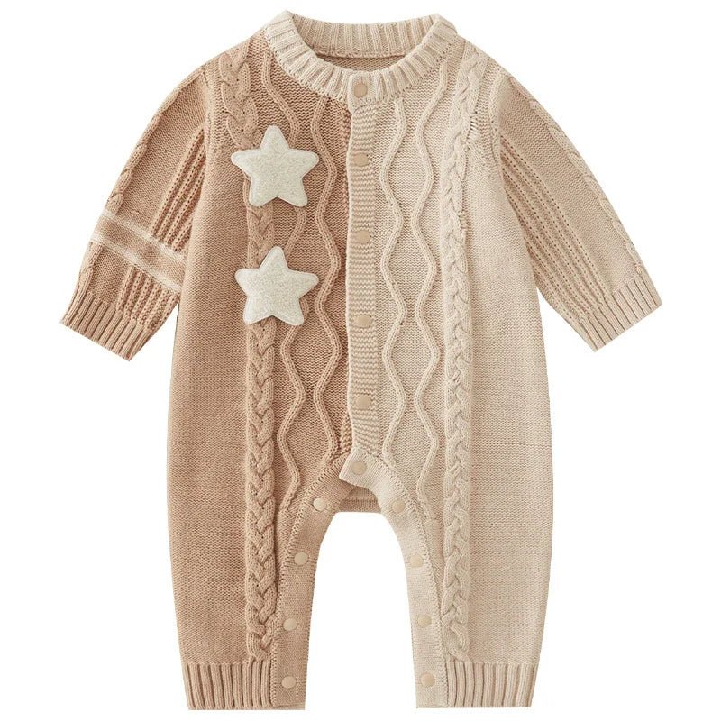 Macacão Infantil de Tricô Estrelinhas - BABYLIFEBabyLifeBABYLIFECaquiMacacão Infantil de Tricô Estrelinhas0 - 3 Meses