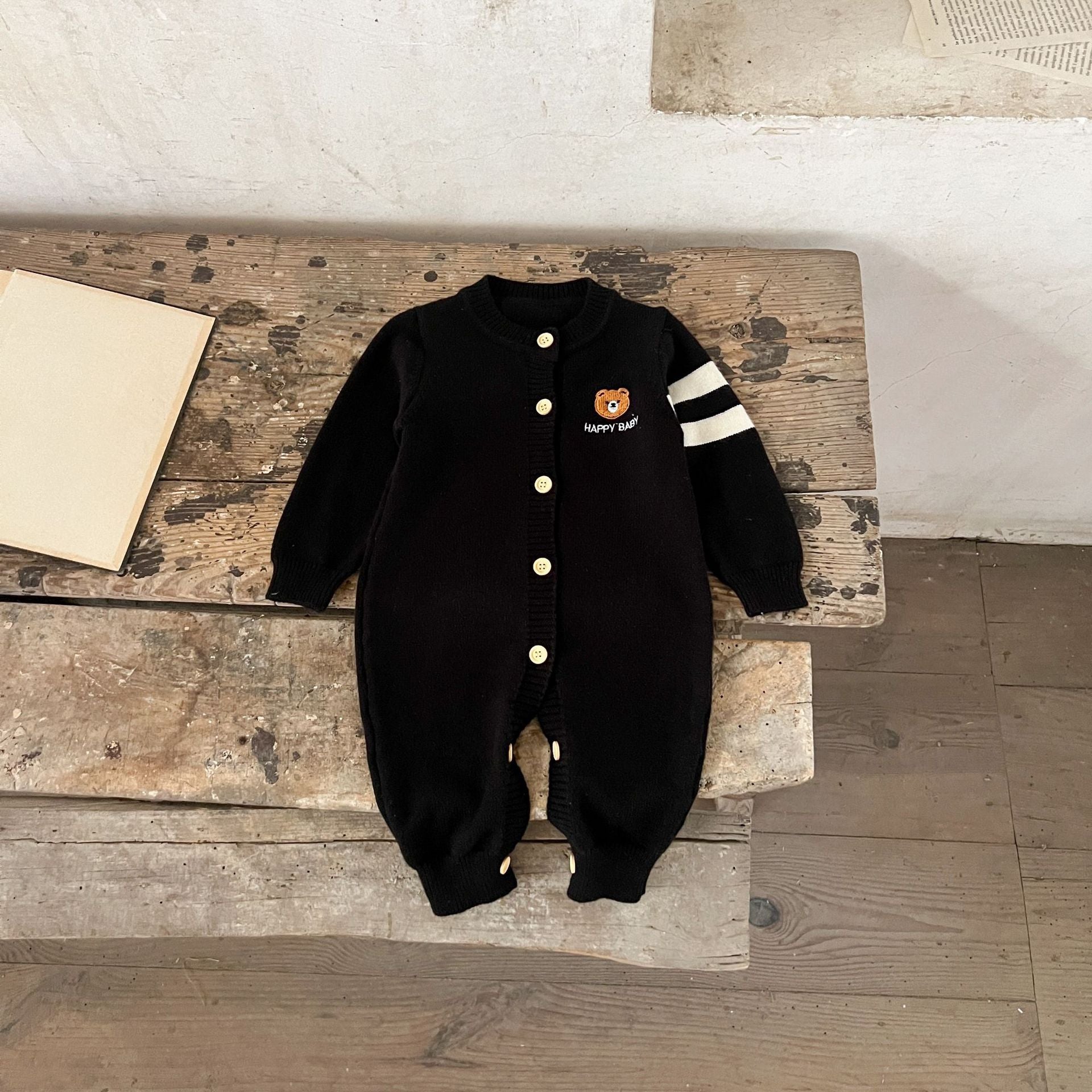 Macacão Infantil de Tricô Urso - BABYLIFEBabyLifeBABYLIFEPretoMacacão Infantil de Tricô Urso0 - 3 Meses