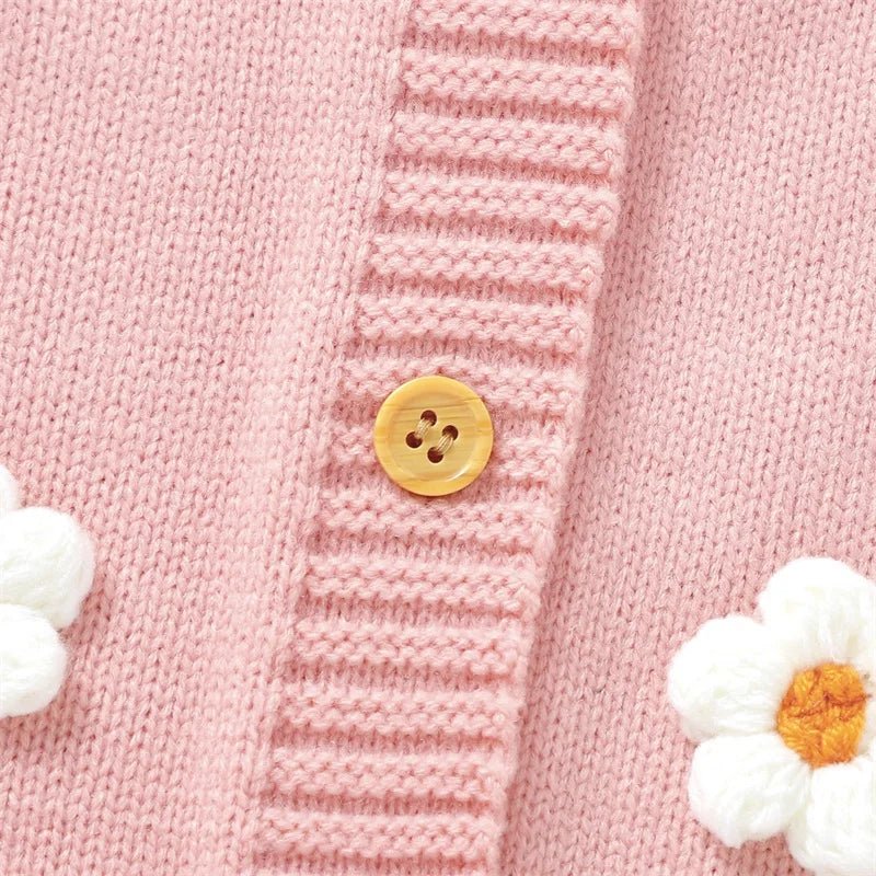 Macacão Infantil Feminino Tricô Florzinhas - BABYLIFEBabyLifeBABYLIFE0 - 3 MesesMacacão Infantil Feminino Tricô Florzinhas