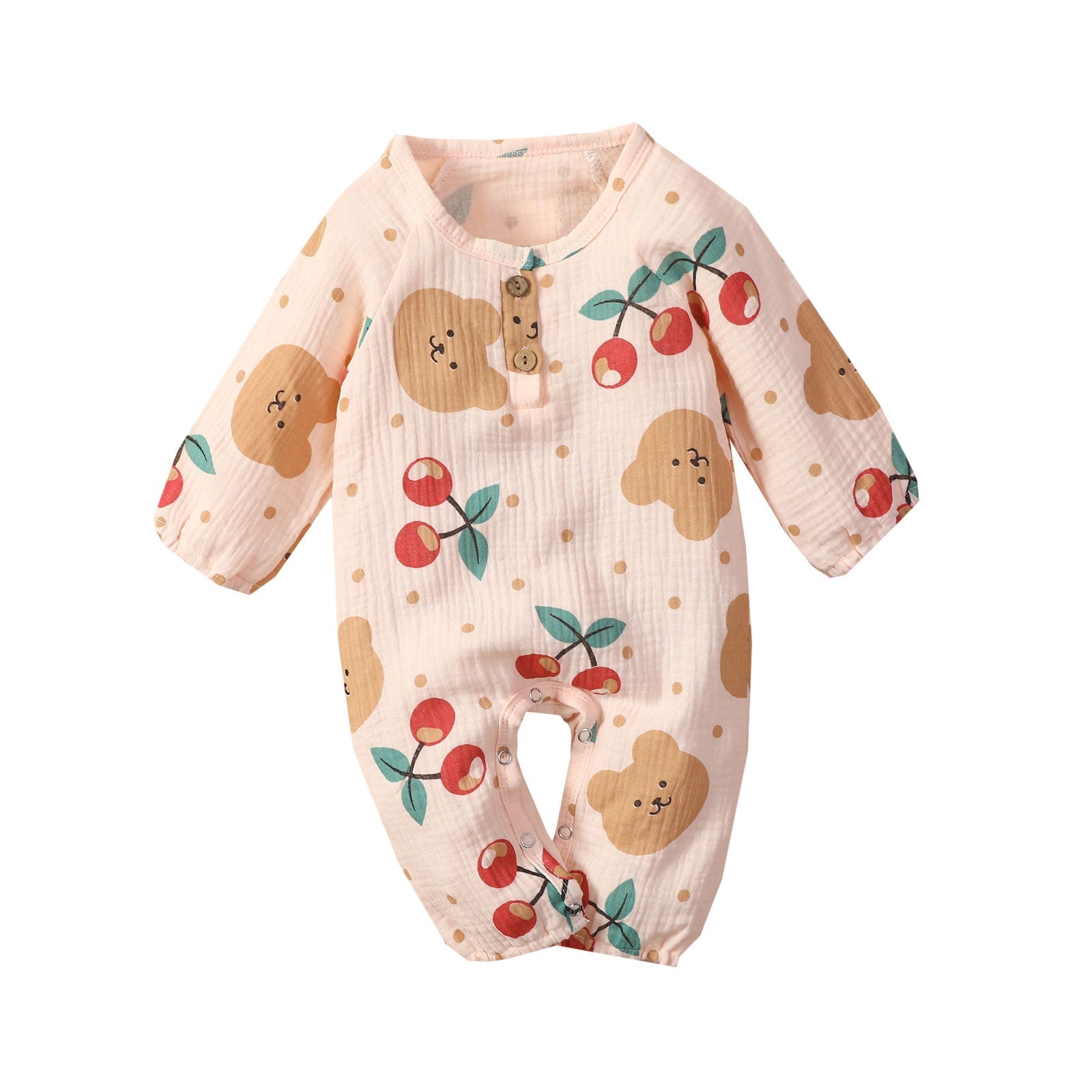 Macacão Infantil Feminino Ursinho com Cerejas - BABYLIFEMacacãoBabyLifeBABYLIFE200000463:2000250030 - 3 Meses 49cmMacacão Infantil Feminino Ursinho com Cerejas