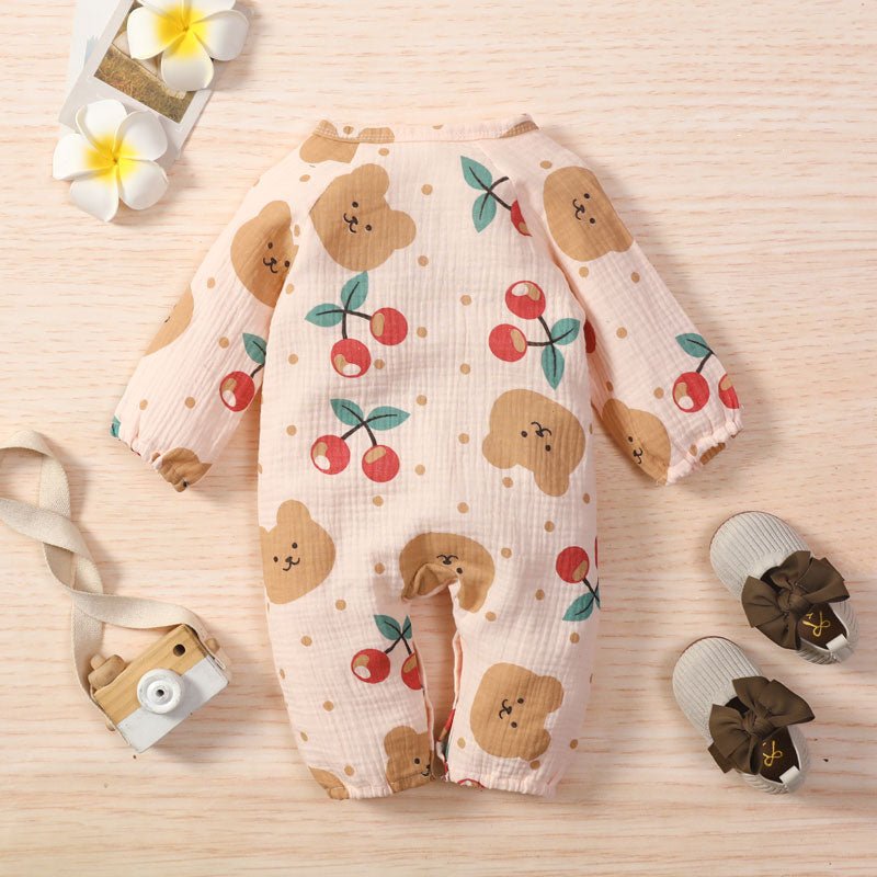 Macacão Infantil Feminino Ursinho com Cerejas - BABYLIFEMacacãoBabyLifeBABYLIFE200000463:2000250030 - 3 Meses 49cmMacacão Infantil Feminino Ursinho com Cerejas