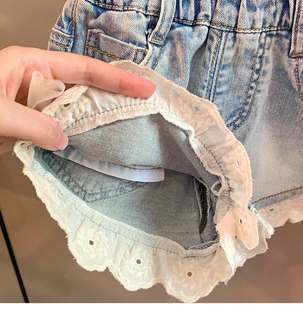 Shorts Infantil Feminino Jeans Lacinho - BABYLIFEBabyLifeBABYLIFE1 - 2 AnosShorts Infantil Feminino Jeans Lacinho