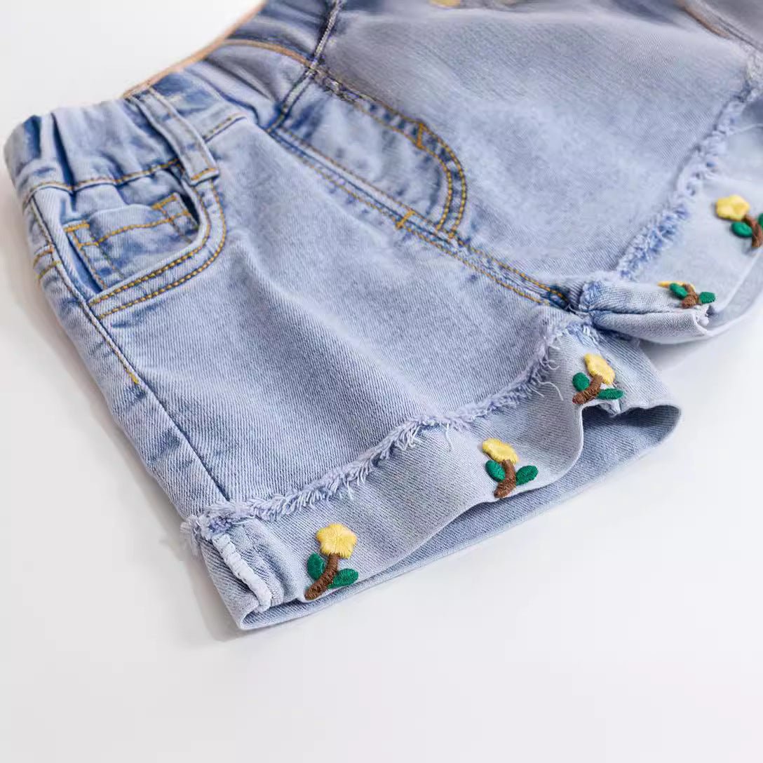 Shorts Infantil Jeans Florzinhas - BABYLIFEBabyLifeBABYLIFE6 - 12 MesesShorts Infantil Jeans Florzinhas