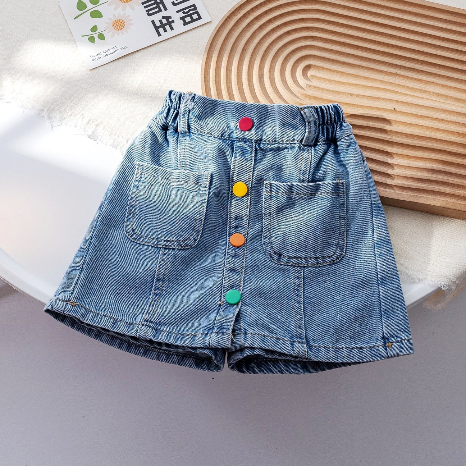 Shorts Saia Infantil Feminino Botões Coloridinhos - BABYLIFEBabyLifeBABYLIFE6 - 12 MesesShorts Saia Infantil Feminino Botões Coloridinhos