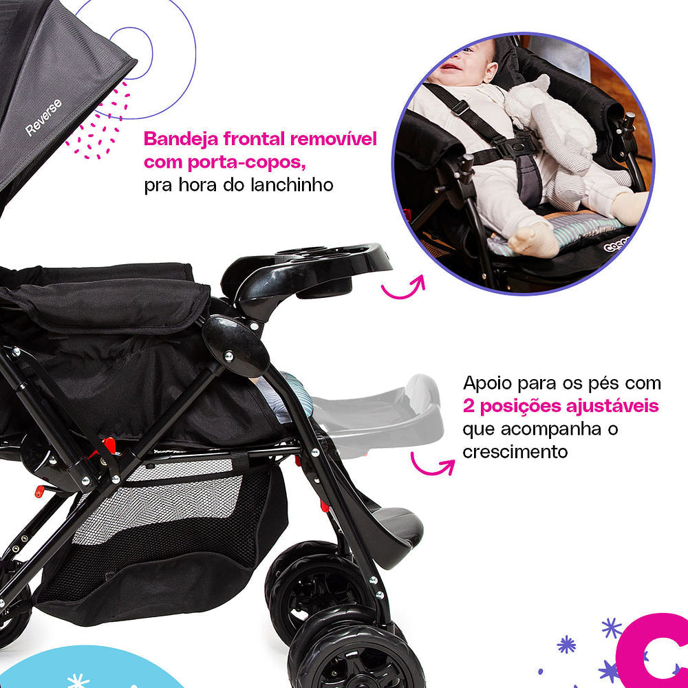 Travel System Reverse Duo + Kit Premium: Mosquiteiro & Organizador
