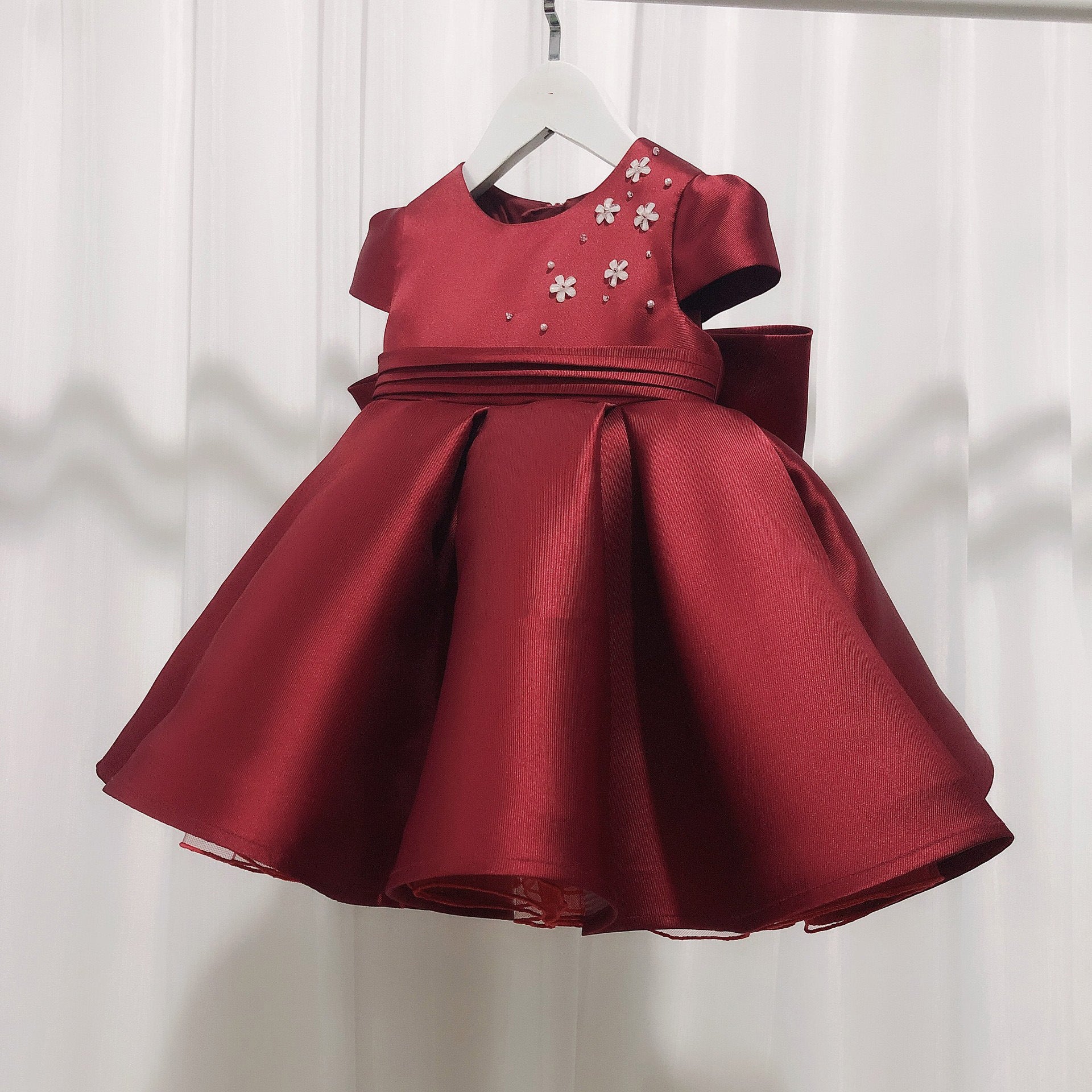 Vestido de Festa com Flores e Laço Atrás - BABYLIFEBabyLifeBABYLIFEVermelhoVestido de Festa com Flores e Laço Atrás6 - 12 Meses