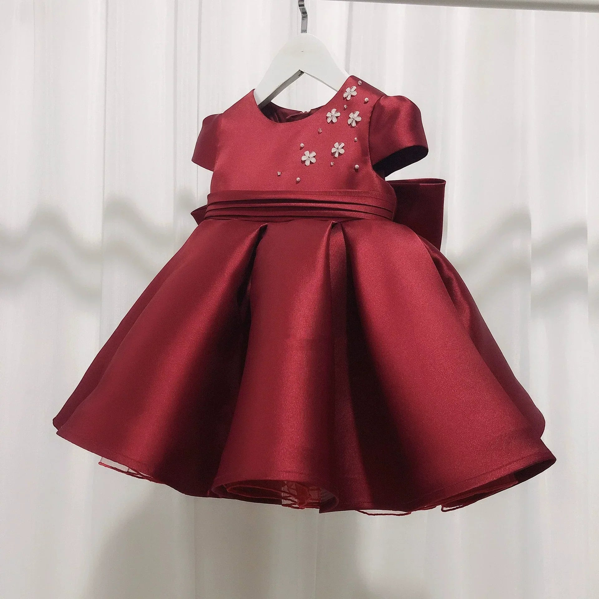 Vestido de Festa com Flores e Laço Atrás - BABYLIFEBabyLifeBABYLIFEVermelhoVestido de Festa com Flores e Laço Atrás6 - 12 Meses