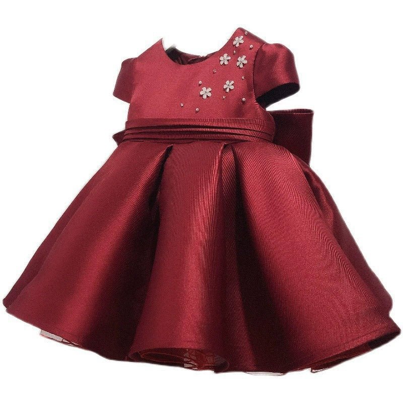 Vestido de Festa com Flores e Laço Atrás - BABYLIFEBabyLifeBABYLIFEVermelhoVestido de Festa com Flores e Laço Atrás6 - 12 Meses