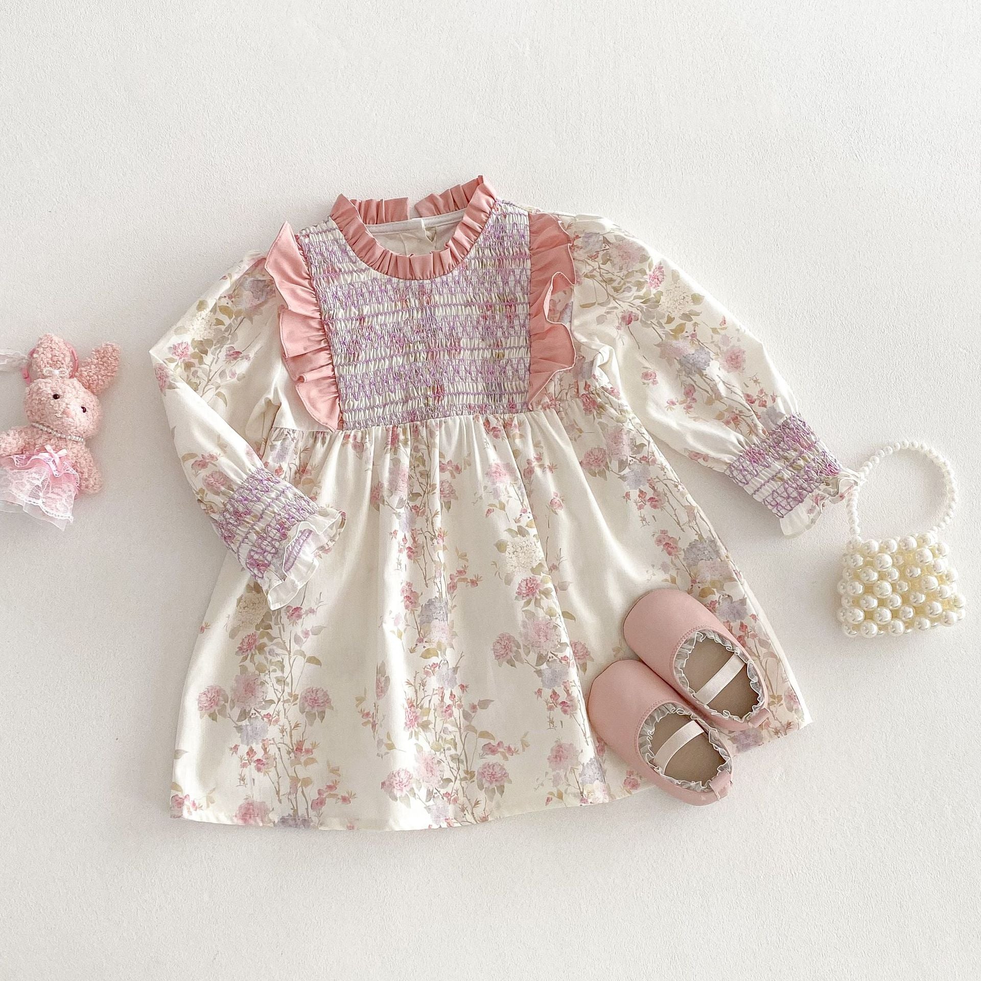 Vestido Infantil Babadinho Flores - BABYLIFEBabyLifeBABYLIFEBege FloresVestido Infantil Babadinho Flores6 - 12 Meses