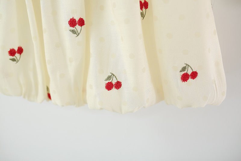 Vestido Infantil Bordado Cerejinhas - BABYLIFEBabyLifeBABYLIFEBegeVestido Infantil Bordado Cerejinhas6 - 12 Meses