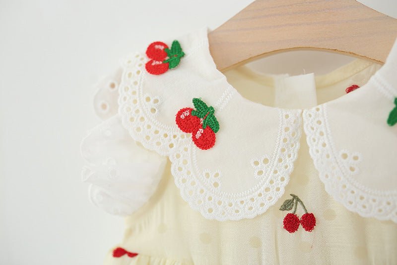 Vestido Infantil Bordado Cerejinhas - BABYLIFEBabyLifeBABYLIFEBegeVestido Infantil Bordado Cerejinhas6 - 12 Meses