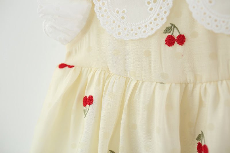 Vestido Infantil Bordado Cerejinhas - BABYLIFEBabyLifeBABYLIFEBegeVestido Infantil Bordado Cerejinhas6 - 12 Meses