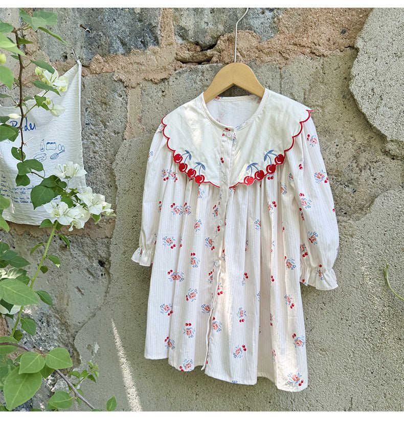 Vestido Infantil Cerejinhas Bordadinho - BABYLIFEBabyLifeBABYLIFEBegeVestido Infantil Cerejinhas Bordadinho1 - 2 Anos