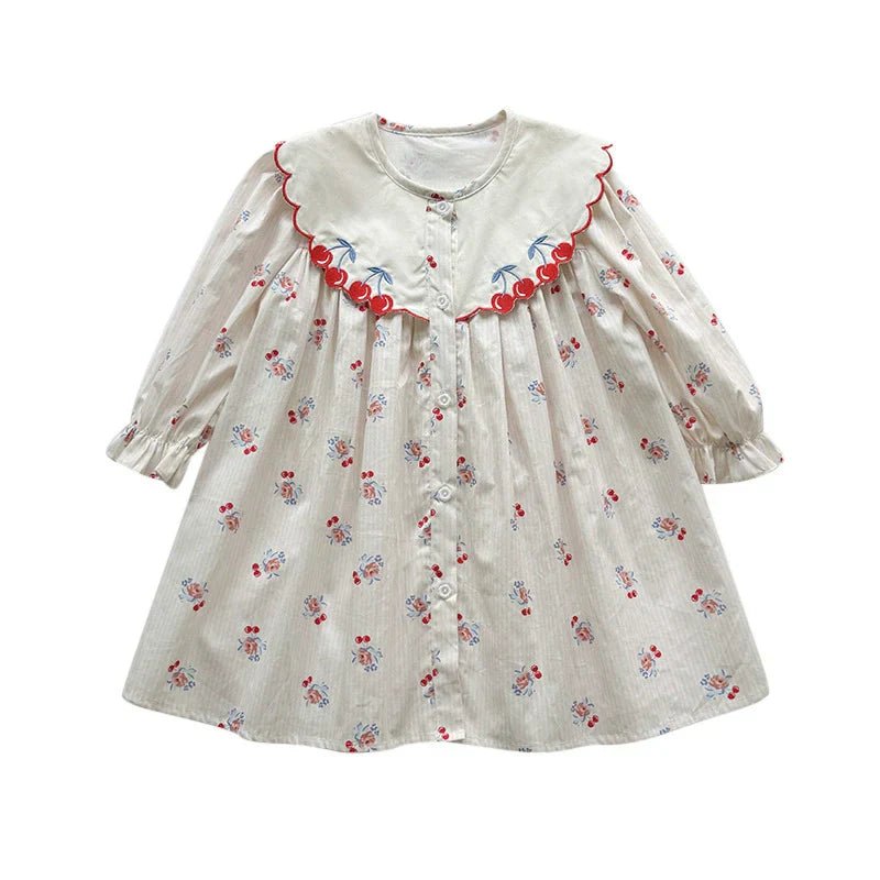 Vestido Infantil Cerejinhas Bordadinho - BABYLIFEBabyLifeBABYLIFEBegeVestido Infantil Cerejinhas Bordadinho1 - 2 Anos