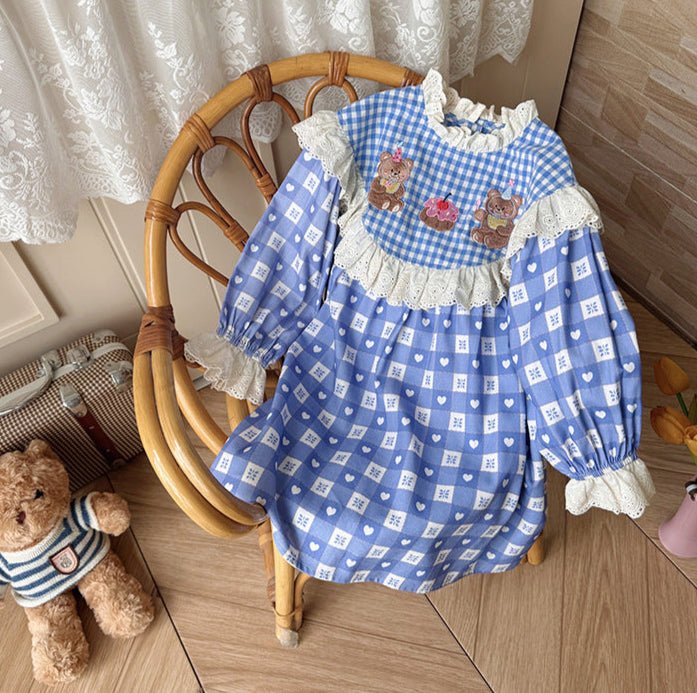 Vestido Infantil Corações Ursinhos - BABYLIFEBabyLifeBABYLIFEVestido Infantil Corações Ursinhos