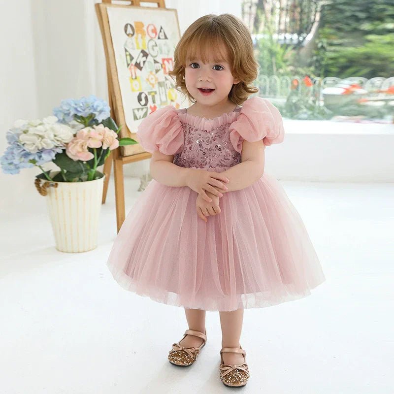 Vestido Infantil De Festa Lantejoulas e Tule - BABYLIFEBabyLifeBABYLIFERosaVestido Infantil De Festa Lantejoulas e Tule9 - 12 Meses