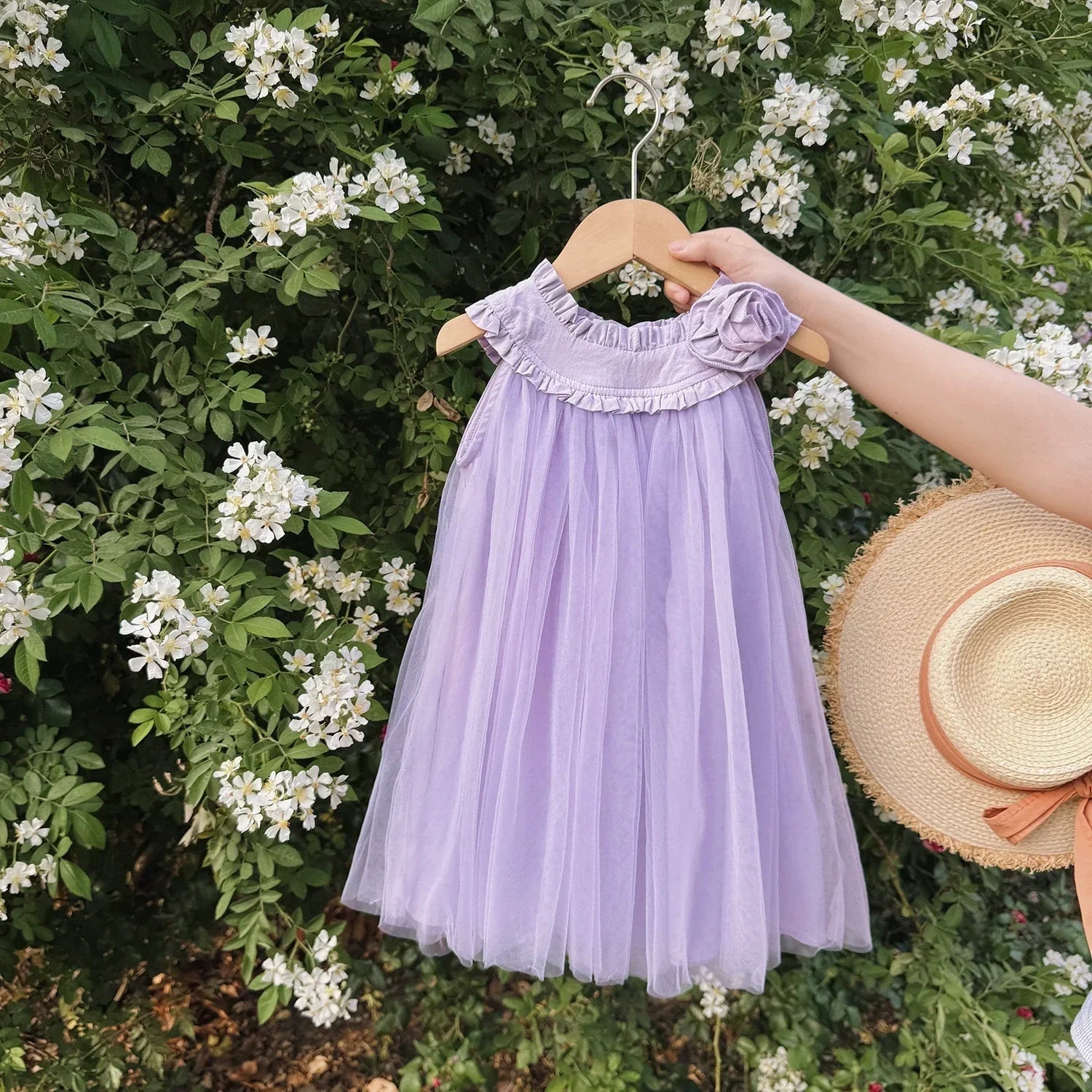 Vestido Infantil de Tule Flor - BABYLIFEBabyLifeBABYLIFERoxoVestido Infantil de Tule Flor6 - 125 Meses