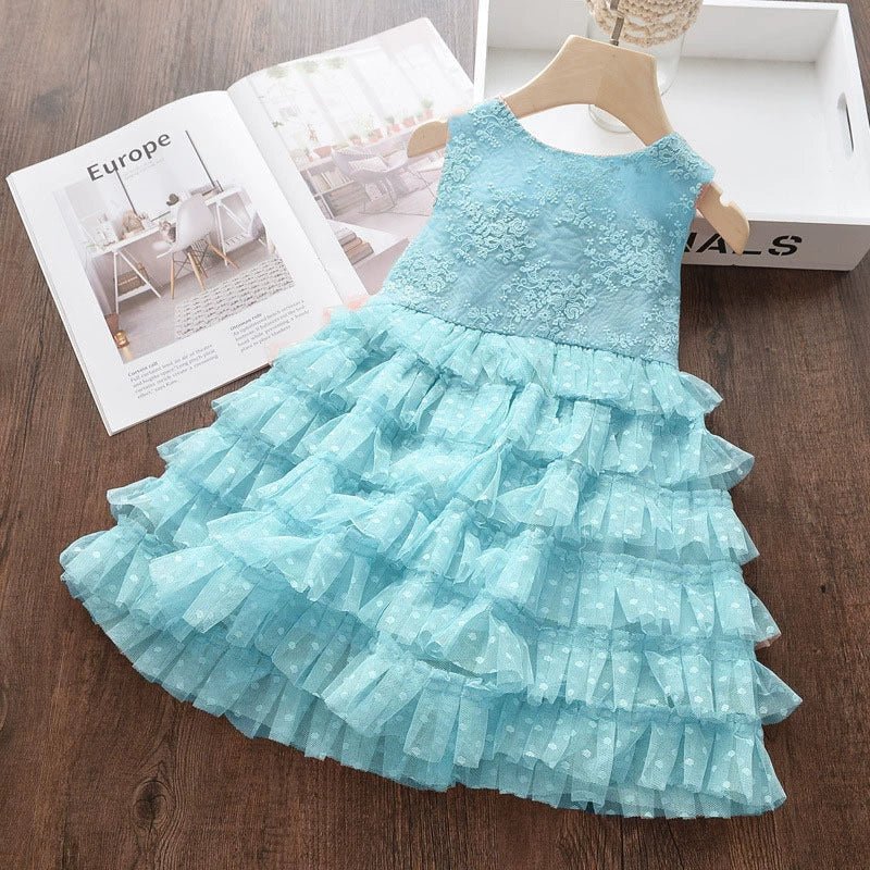 Vestido Infantil Florzinhas Camadas De Tule - BABYLIFEBabyLifeBABYLIFEAzulVestido Infantil Florzinhas Camadas De Tule2 - 3 Anos