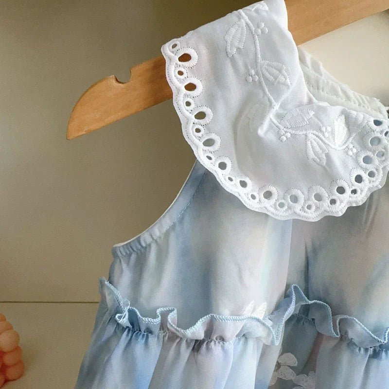 Vestido Infantil Gola Florzinhas - BABYLIFEBabyLifeBABYLIFEAzulVestido Infantil Gola Florzinhas1 - 2 Anos