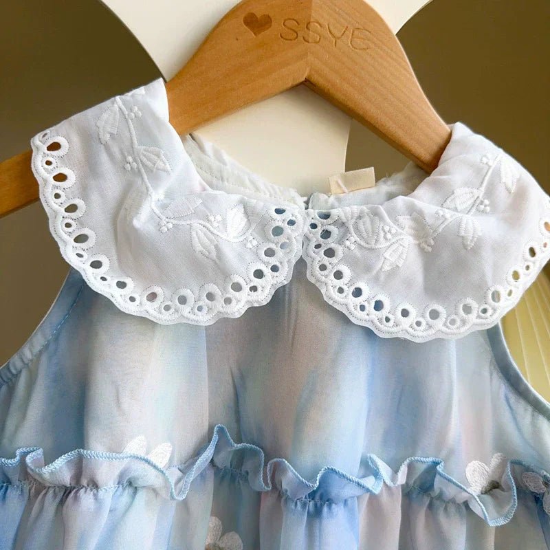 Vestido Infantil Gola Florzinhas - BABYLIFEBabyLifeBABYLIFEAzulVestido Infantil Gola Florzinhas1 - 2 Anos