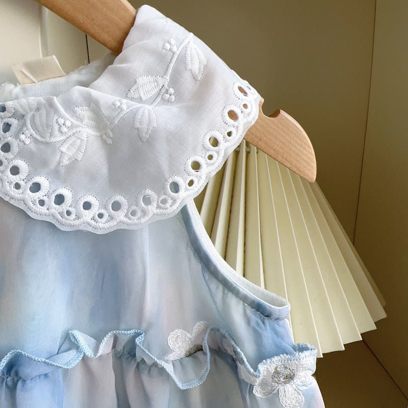 Vestido Infantil Gola Florzinhas - BABYLIFEBabyLifeBABYLIFEAzulVestido Infantil Gola Florzinhas1 - 2 Anos