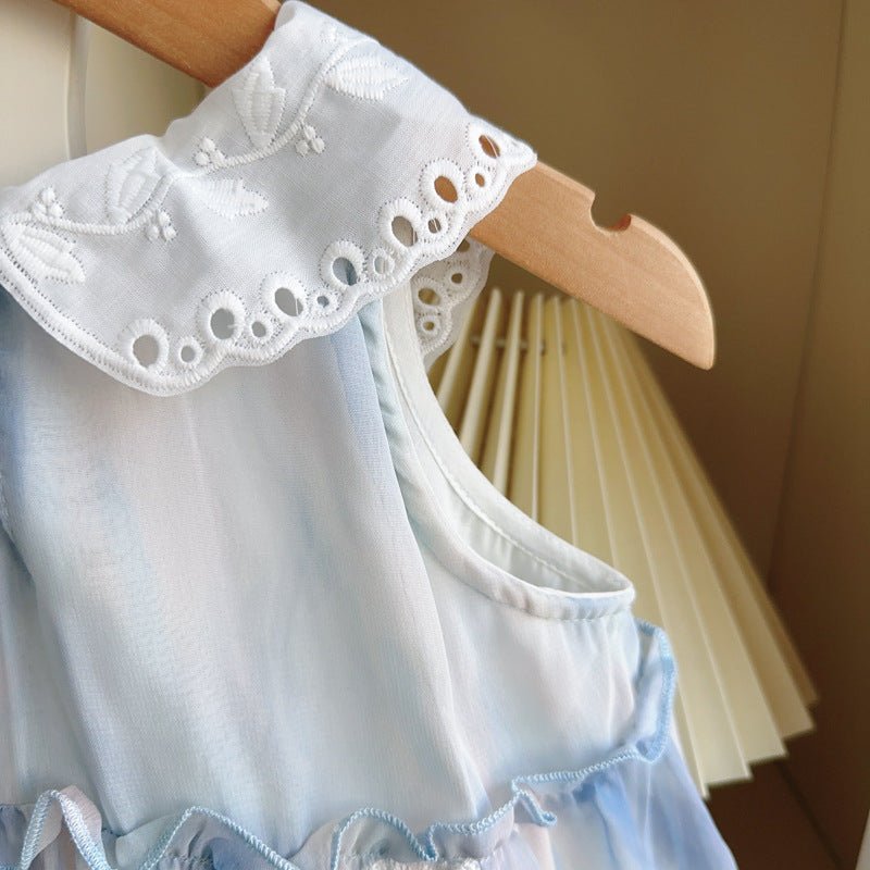 Vestido Infantil Gola Florzinhas - BABYLIFEBabyLifeBABYLIFEAzulVestido Infantil Gola Florzinhas1 - 2 Anos