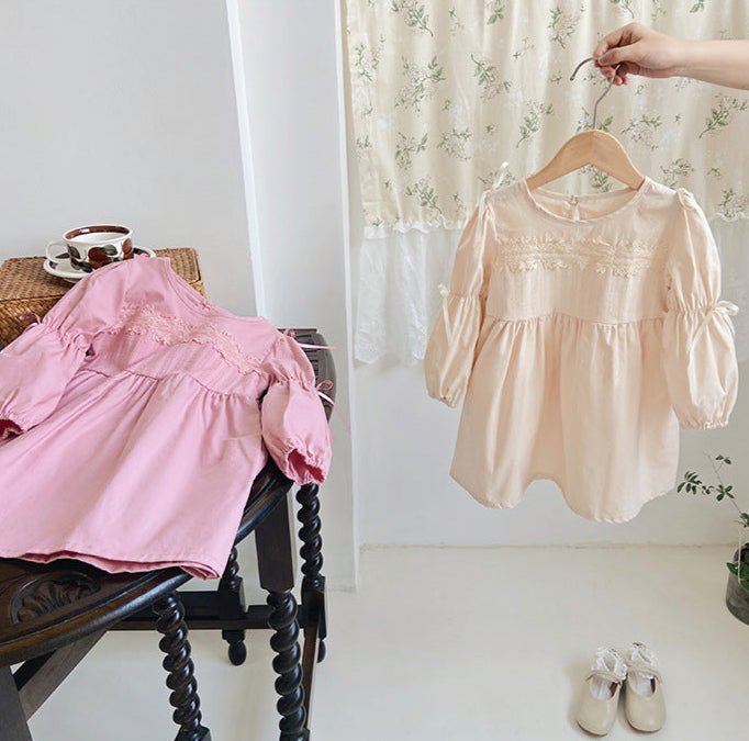 Vestido Infantil Rendinha Lacinhos - BABYLIFEBabyLifeBABYLIFEDamascoVestido Infantil Rendinha Lacinhos1 - 2 Anos